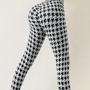 Source Unknown Houndstooth Patterned Leggings